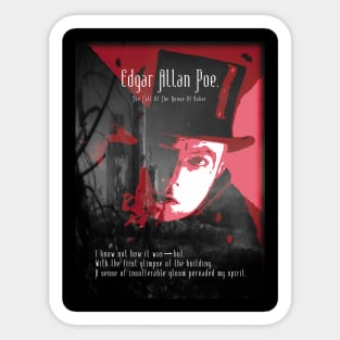 Fall Of The House Of Usher - Edgar Allan Poe - Red. Sticker